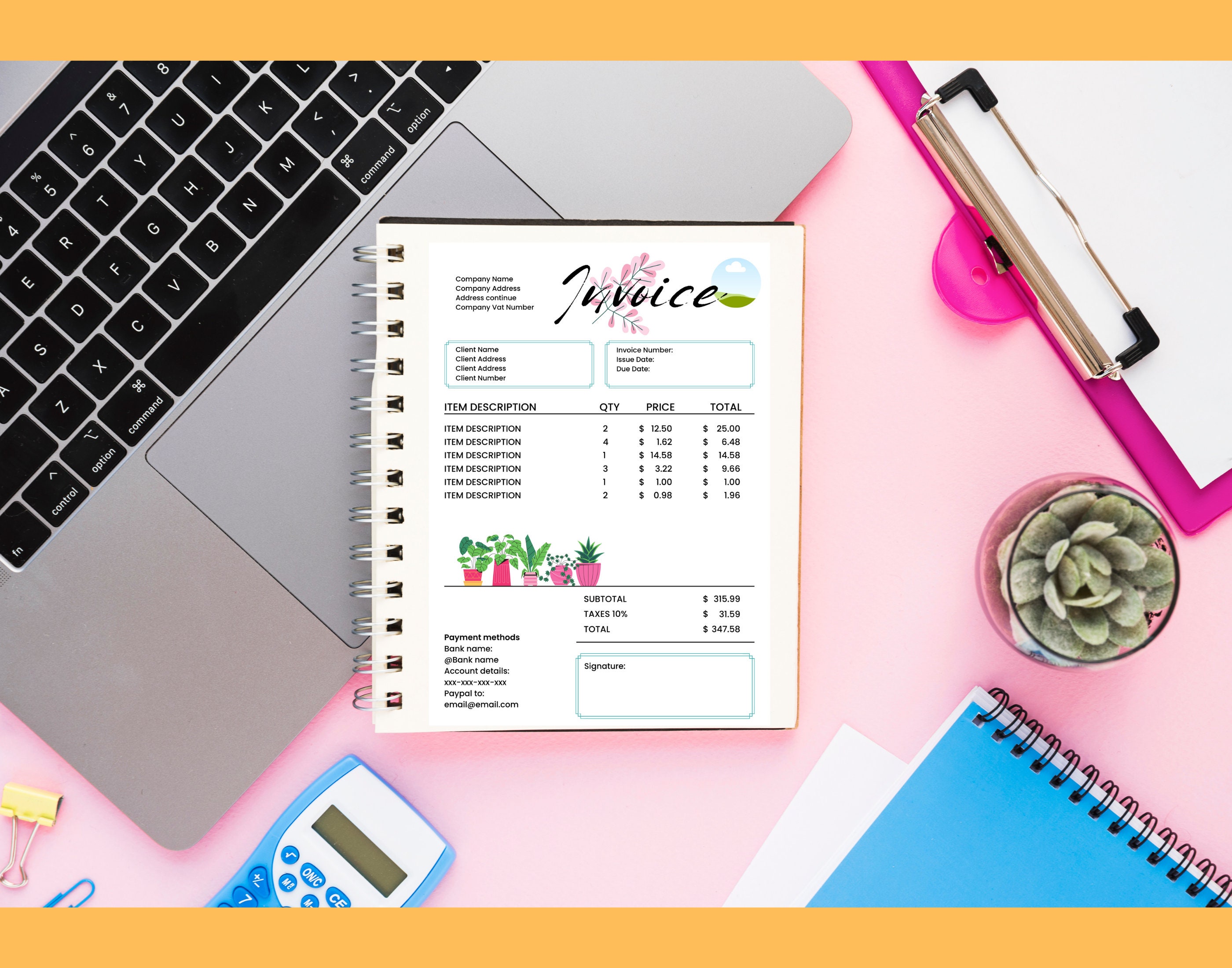 Blank Invoice Template Canva