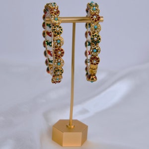 Nauratan Jadau Pacheli Style Openable Kada/Traditional Openable Jadau Kada/Openable Meenakari Kada/Traditional Jewelry/Rajwadi Jadau Kada