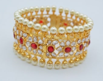 Pakhi Foiled Kundan Openable Kada/Bridal Jewelry/Statement Jewelry/Indian Jewelry/Kundan Single Kada/Pakistani Jewelry/Kundan Kada/Ruby Kada