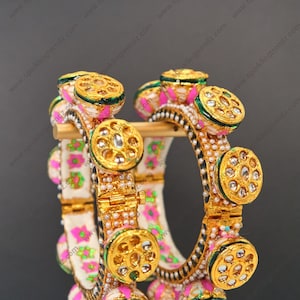Pacheli Jadau Kundan Openable Kada/Traditional Openable Kada/Pacheli Kada/Meenakari Kada/Traditional Jewelry/Rajwadi Kada/Jadau Kada/Indian
