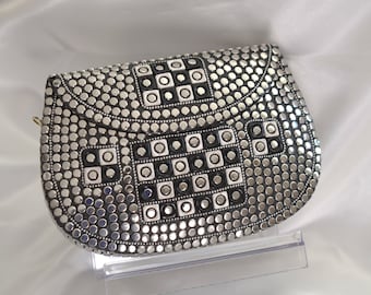 Classic Mosaic Clutch,Mosaic Clutch, GermanSilver Clutch, Mosaic Embellished Purse, Party Clutch, Modern Clutch, Boho Clutch, Womens Clutch