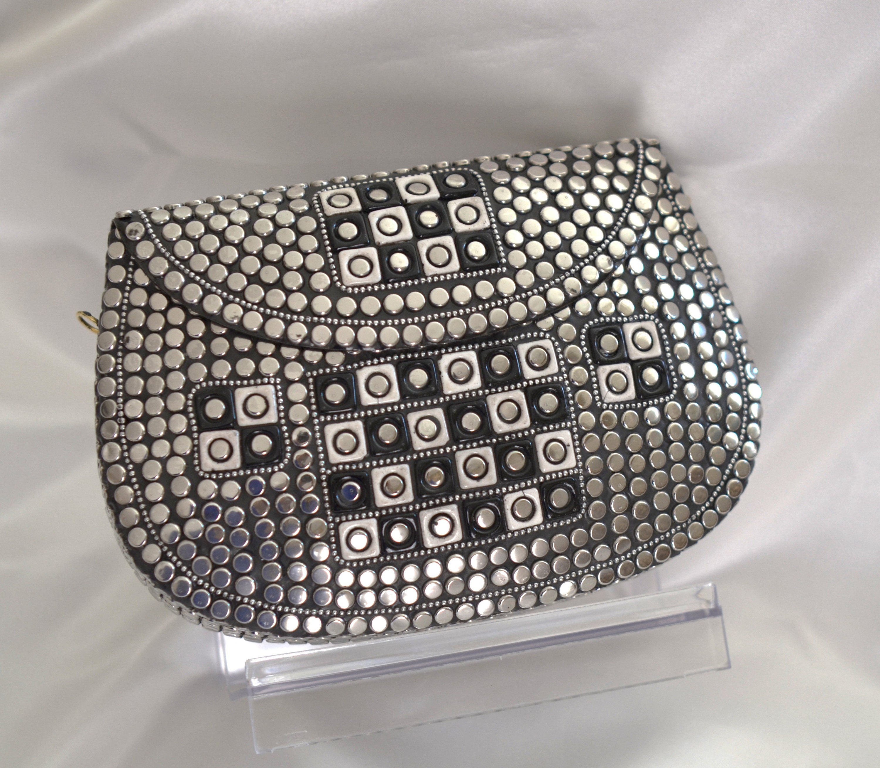 Classic Mosaic Clutch,Mosaic Clutch, GermanSilver Clutch, Mosaic Embellished Purse, Party Clutch, Modern Clutch, Boho Clutch, Womens Clutch