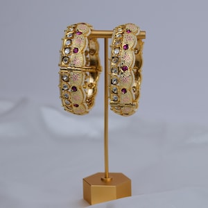 Pastel Meenakari Tyaani Kundan Kada Bangles/Enamel Kundan Kada/Kemp Stone Kada/Indian Wedding Jewelry/Meenakari Kada Bangles/Tyaani Kundan