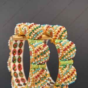 Statement Rajwadi Jadau Kada - Pair / Single