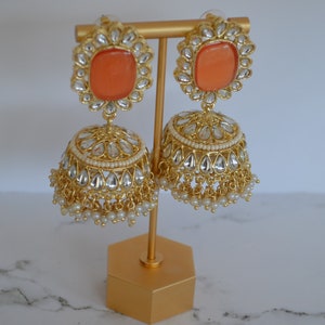 Pachi Kundan Jhumki/Pearl Kwasten/Bollywood Jhumkas/Indiase sieraden/Pakistaanse sieraden/Bollywood Jhumka/Indiase bruiloft/cadeaus bruidsmeisje/Kundan