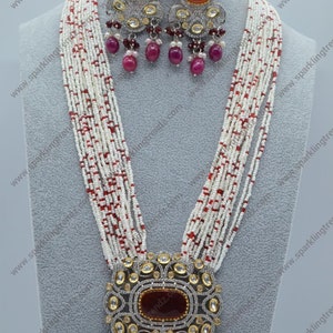 Designer Kundan Necklace Set/Kundan Long Necklace/Indian Jewelry/Rani Haar/Indian Wedding Jewelry/Bridal Necklace Set/Statement Necklace Set