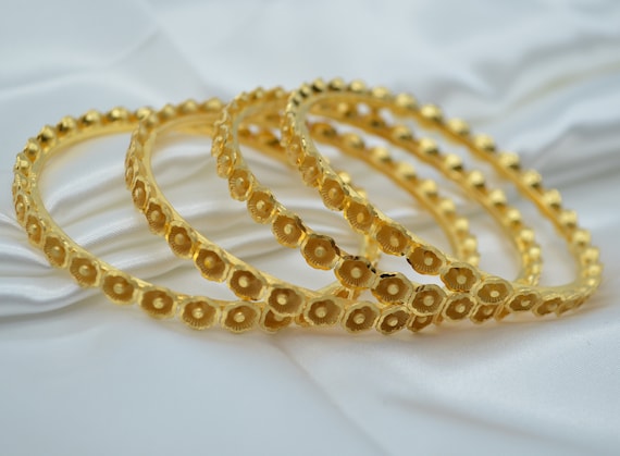Traditional 1 Gram Gold Plated Non openable Bangles Bangles Set