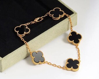 High Quality Clover Bracelet| 18K Gold Plated Leaf Clover Bracelet| Charm Bracelet