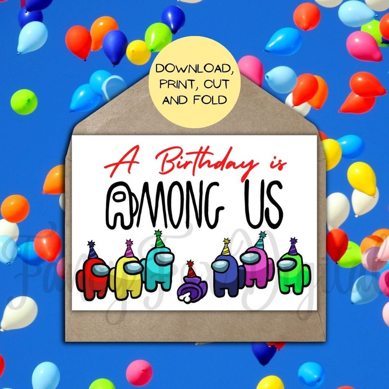 Among Us Birthday Card Birthday Card Printable Birthday - Etsy