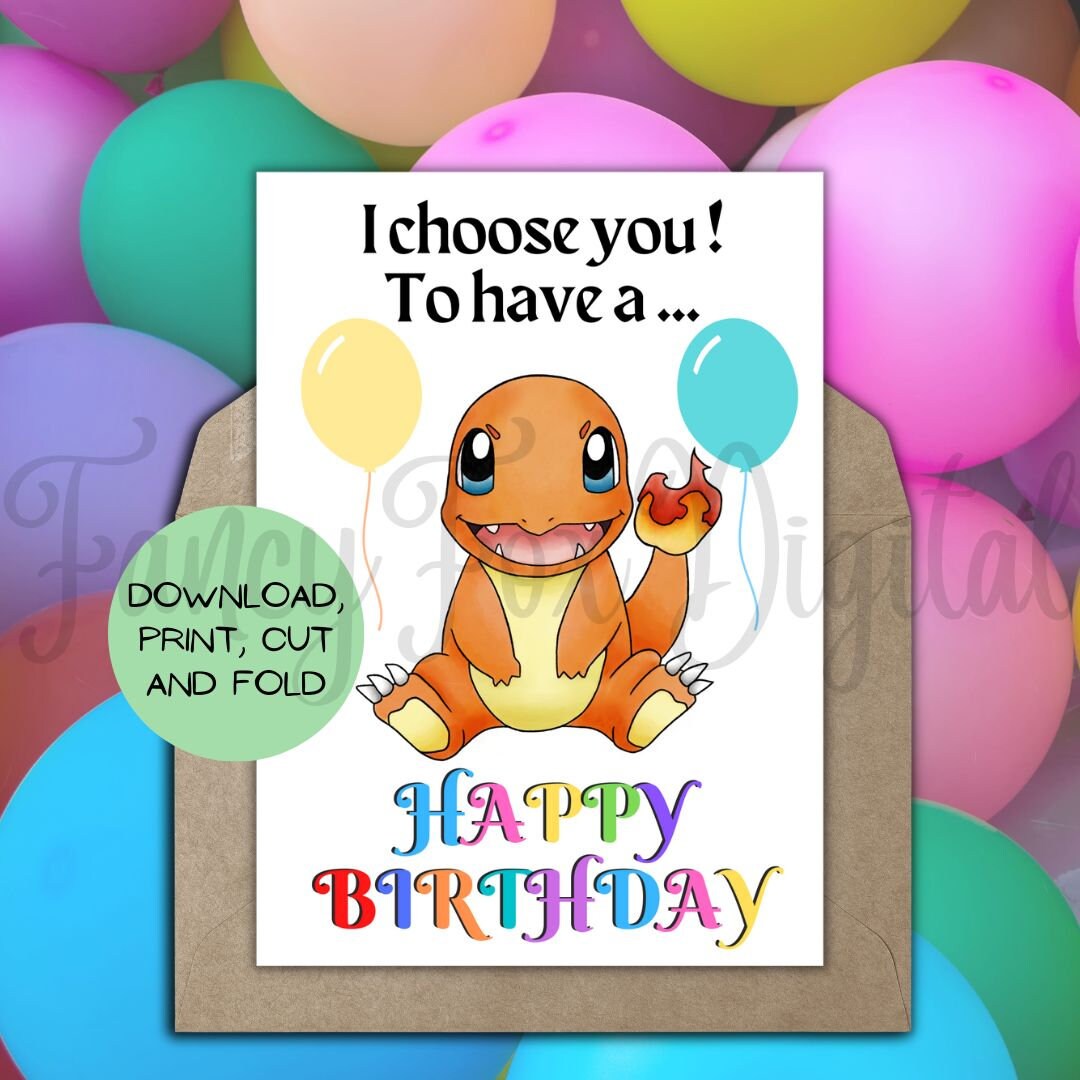 Birthday Card Printable Charmander Pokemon Card Pokemon Charmander ...