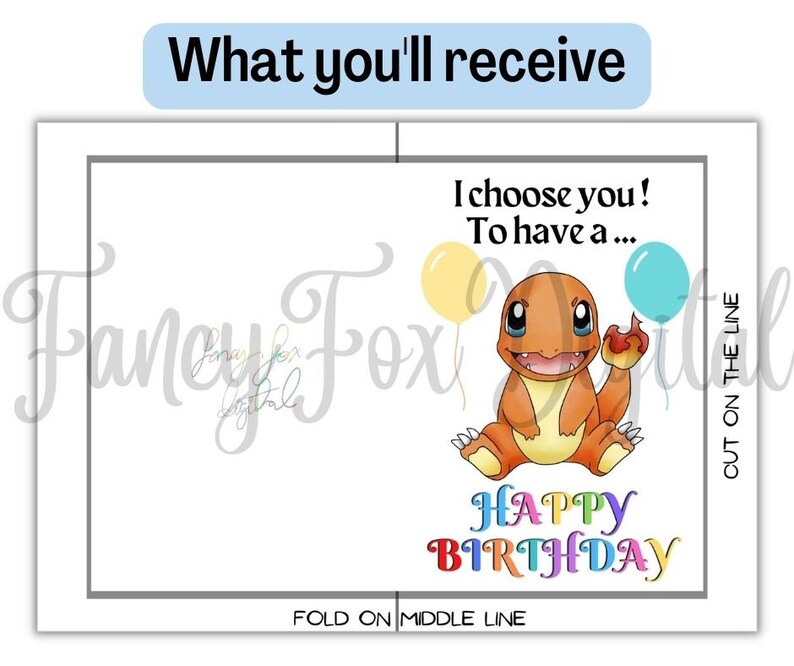 Birthday Card Printable Charmander Pokemon Card Pokemon Charmander ...