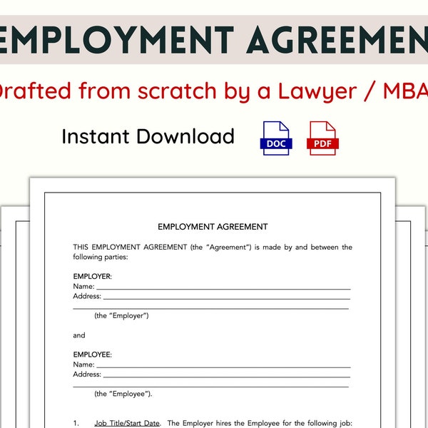 Employee Onboarding Contract Template Etsy