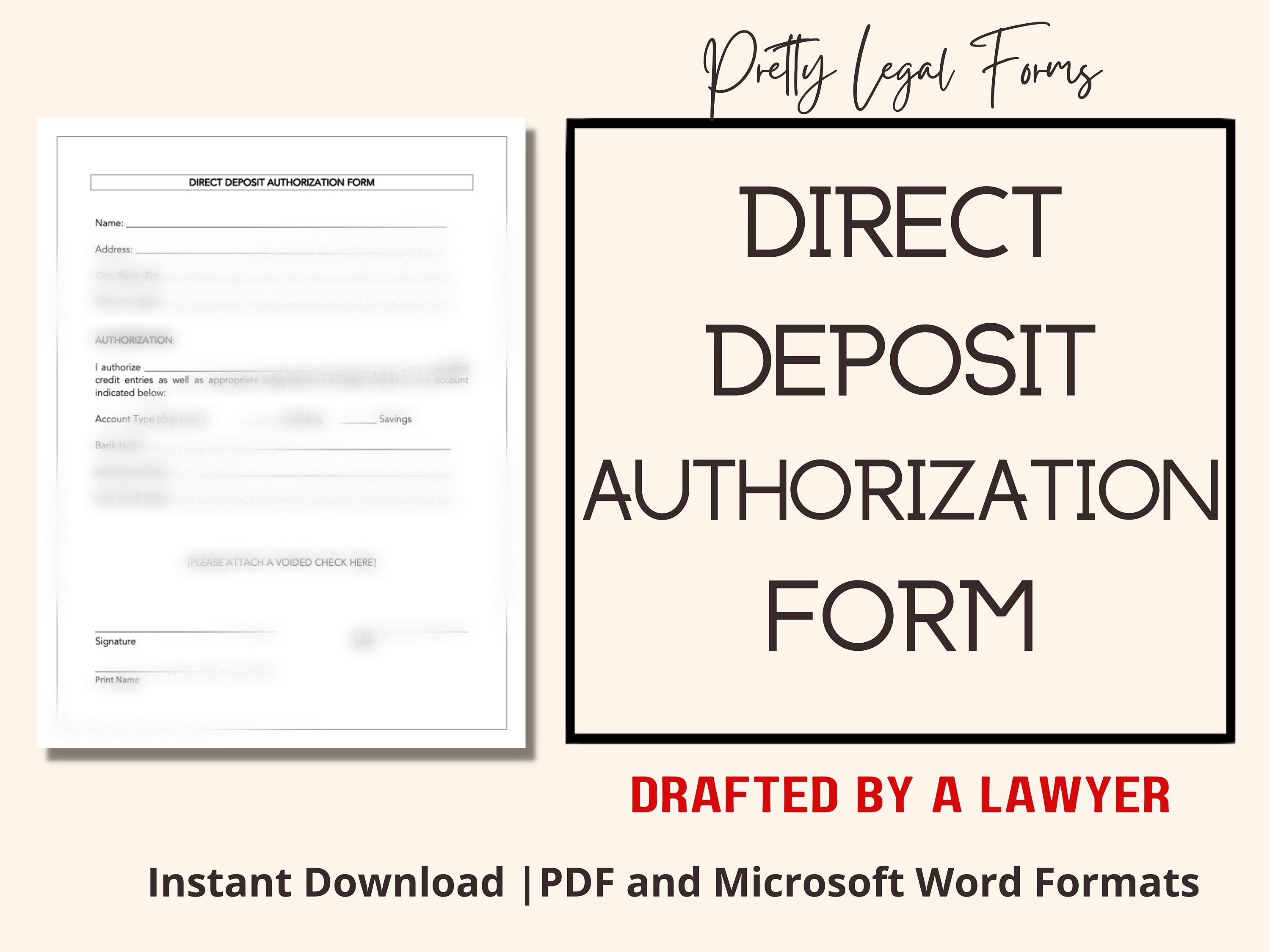 Direct Deposit Authorization Form, New Employee Forms New Hire Direct Pay Template, Onboarding