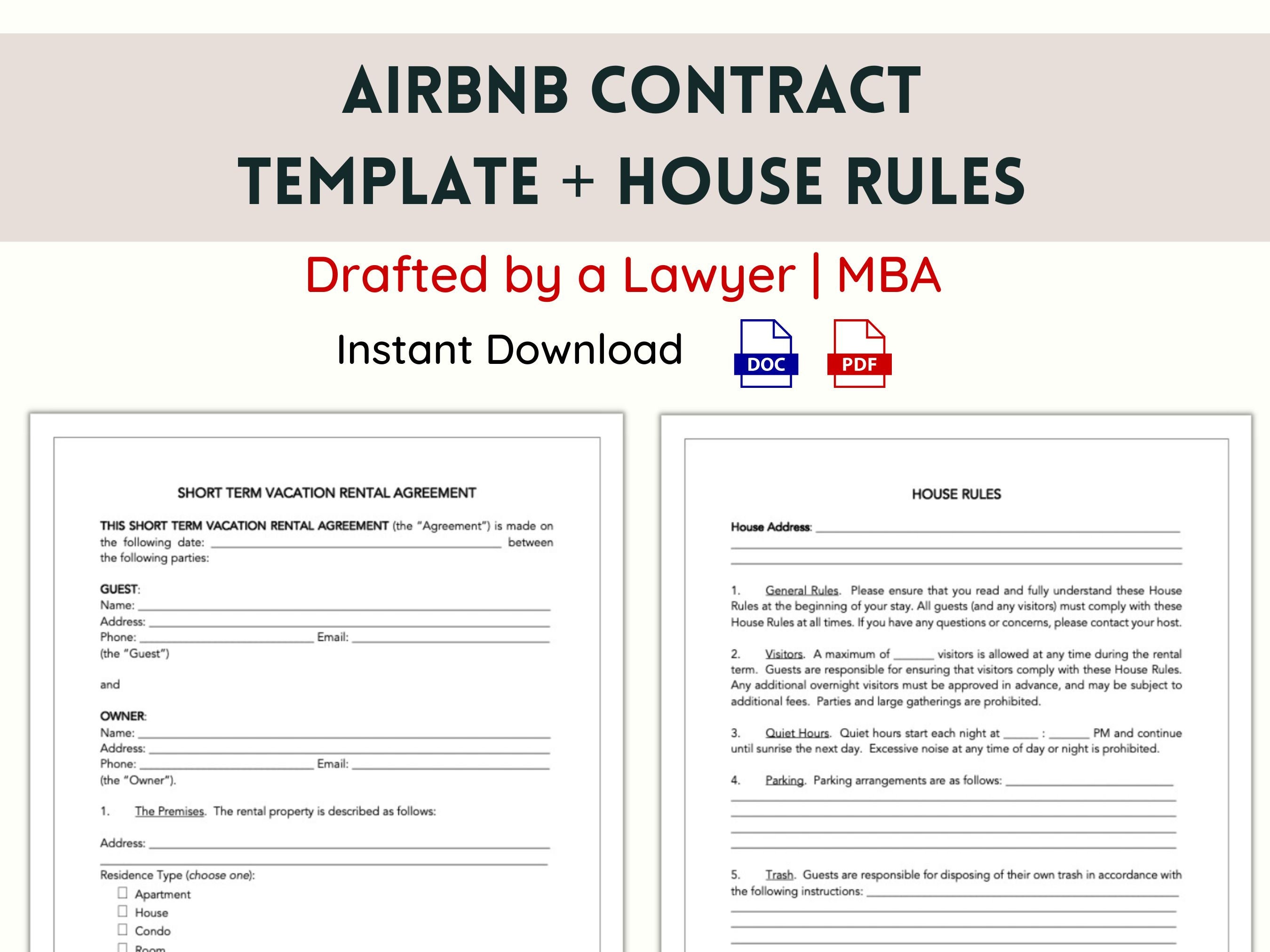 Airbnb Arbitrage Lease - Etsy
