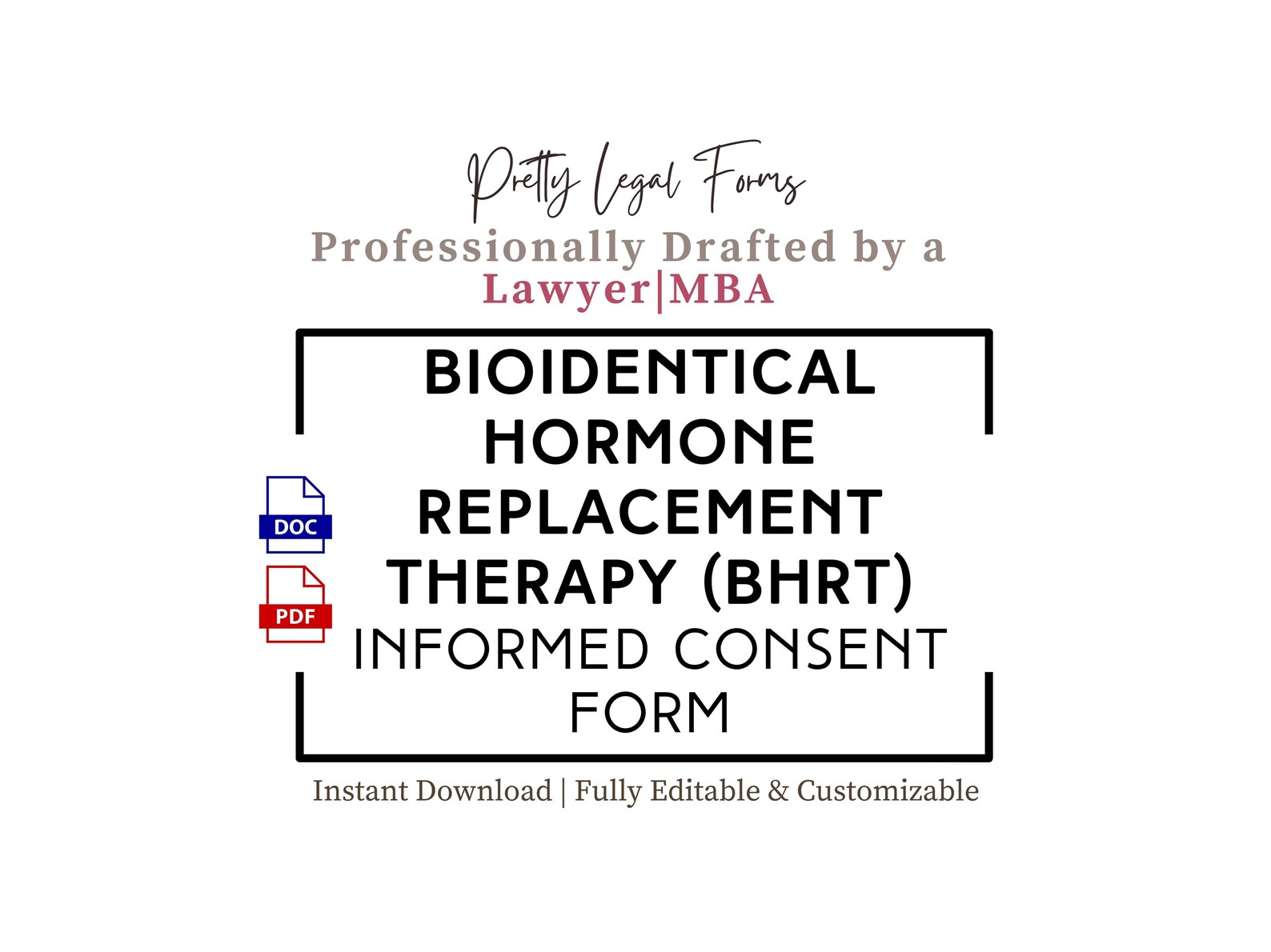 BHRT Consent Form, Bioidentical Hormone Replacement Therapy Informed ...