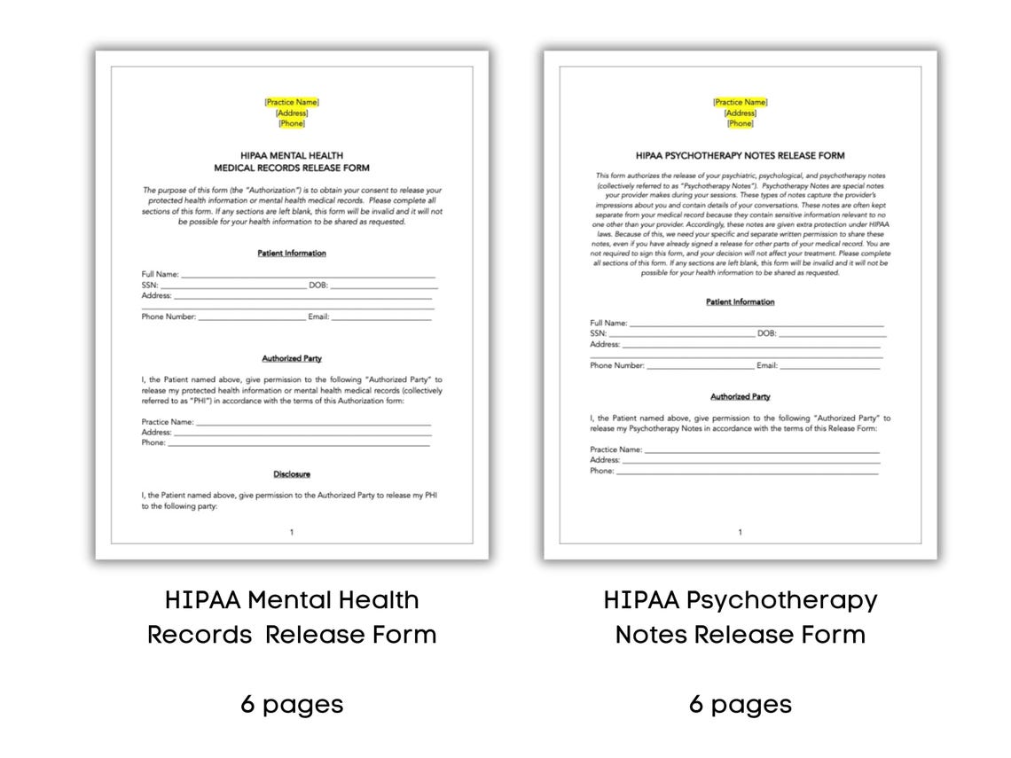 Form R For Psych Voluntary Inpatient Psychiatry Forms Bundle Mental Health Retreat ...