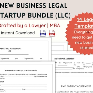 LLC Documents Template LLC Operating Agreement Contract Template BUNDLE Employment Agreement 1099 Independent Contractor New Business Kit