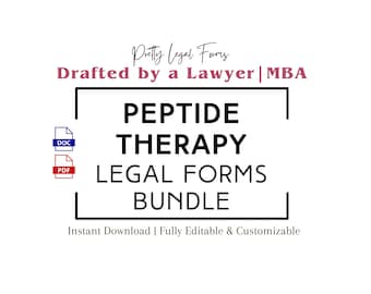 Bundel met peptidetherapieformulieren voor Med Spa of Wellness Clinic: toestemming, ontheffing, GFE, SOP/protocol, behandeldossier, vragenlijst intake