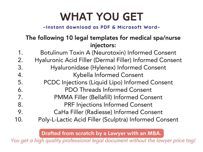 Aesthetic Injectables Consent Forms Bundle Medical Spa Forms Nurse ...