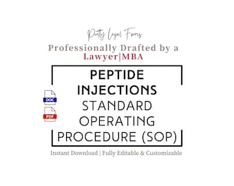 SOP-sjabloon voor peptide-injecties, peptidetherapieprotocol voor medische spa, wellnesskliniek of verpleegkundigeninjector, peptidebeleidsprocedure