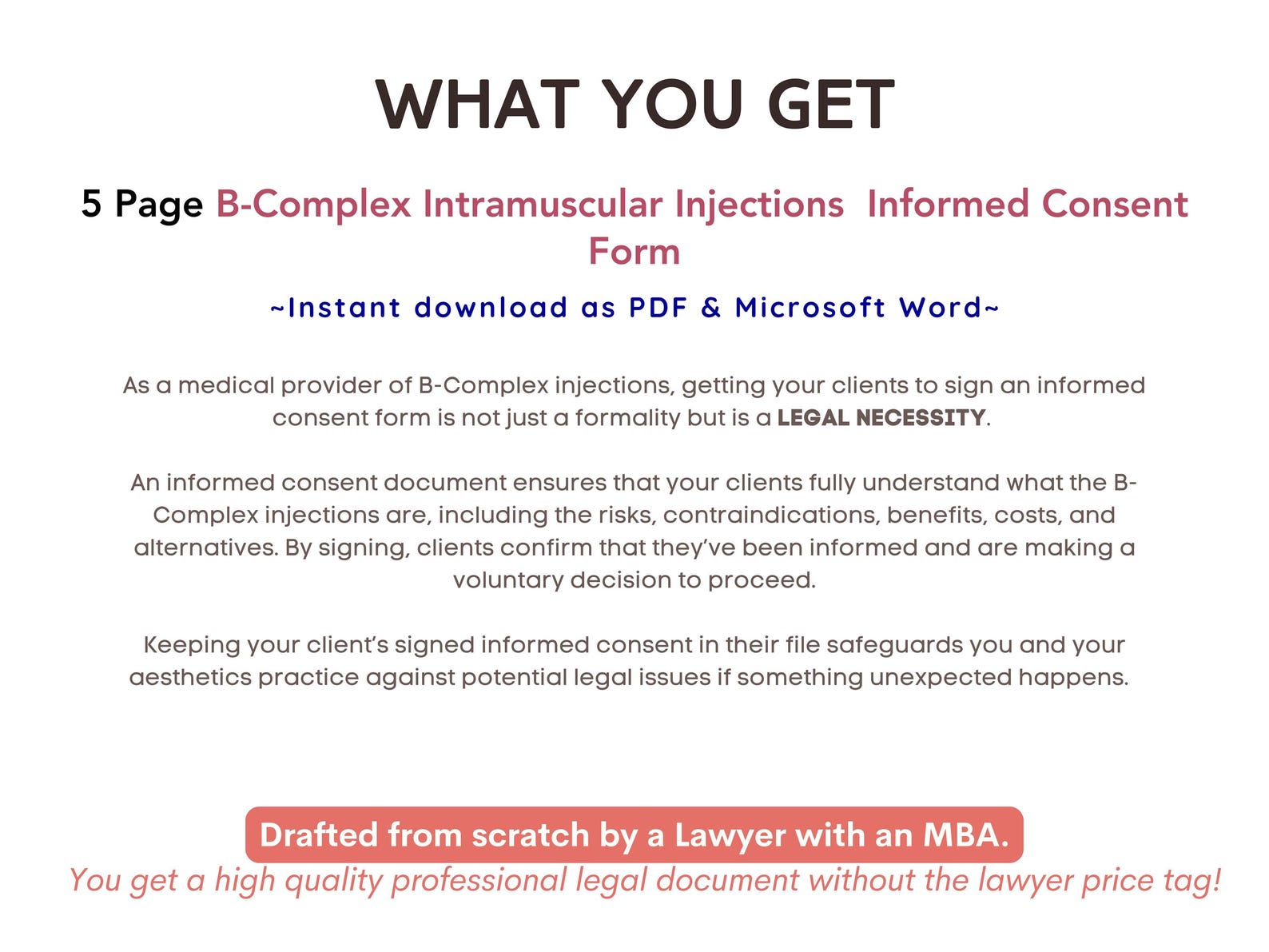 B-complex IM Injection Consent Form Vitamin B Complex Shots Informed ...