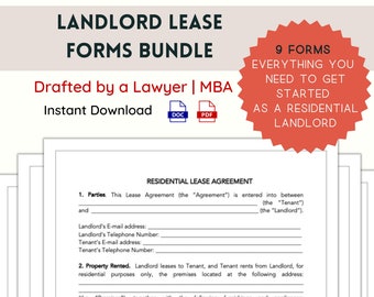 Landlad Lease Forms Bundle | Muster und rechtliche Vorlagen für Wohnverleiher | Pachtvertrag, Nachträge, Checklisten, Quittungen