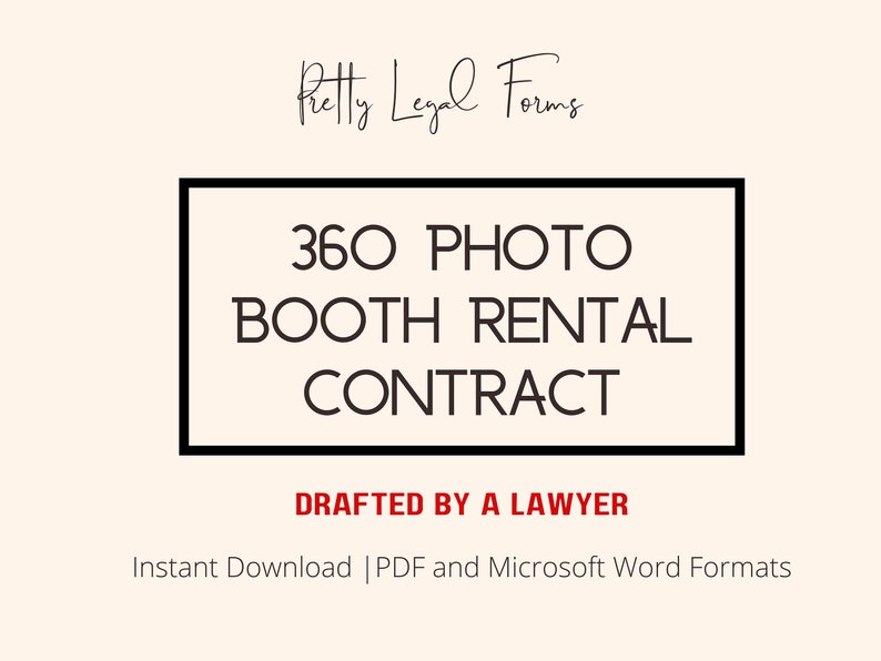 360 Photo Booth Rental Contract Picture and Video Booth Rent Etsy