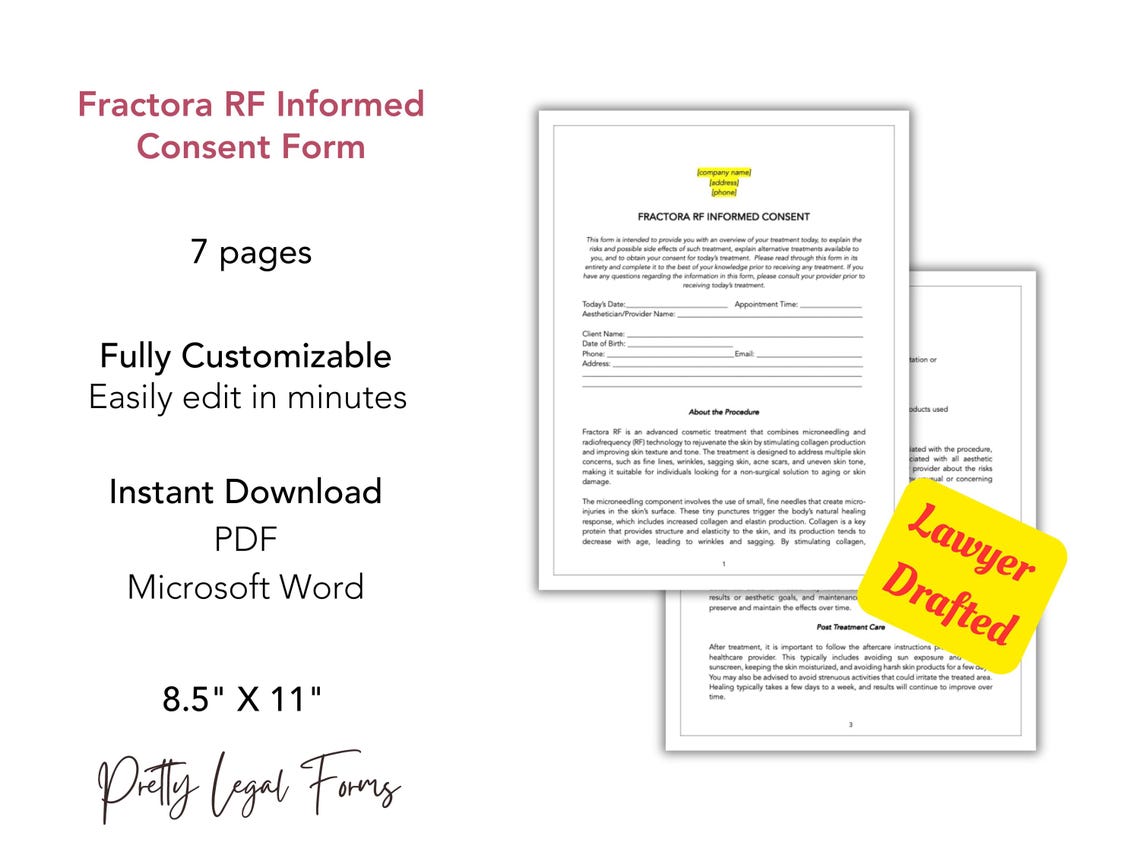 Fractora RF Informed Consent Form Facial Radio Frequency Consent ...