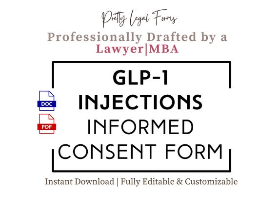 glp 1 consent form GLP1 Consent Form for Weight Loss Medications (semaglutide, Tirzepatide,  Dulaglutide, Liraglutide, Other Glp-1s)