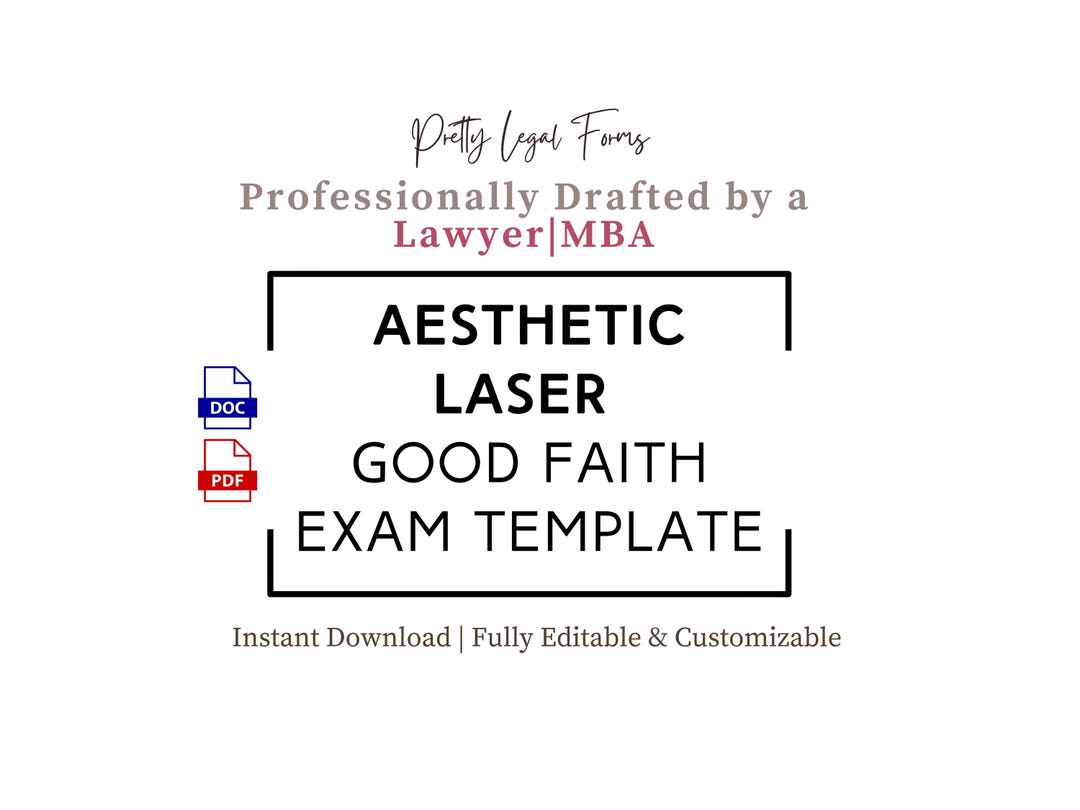 Aesthetic Laser Good Faith Exam Template for Medical Spas and Cosmetic