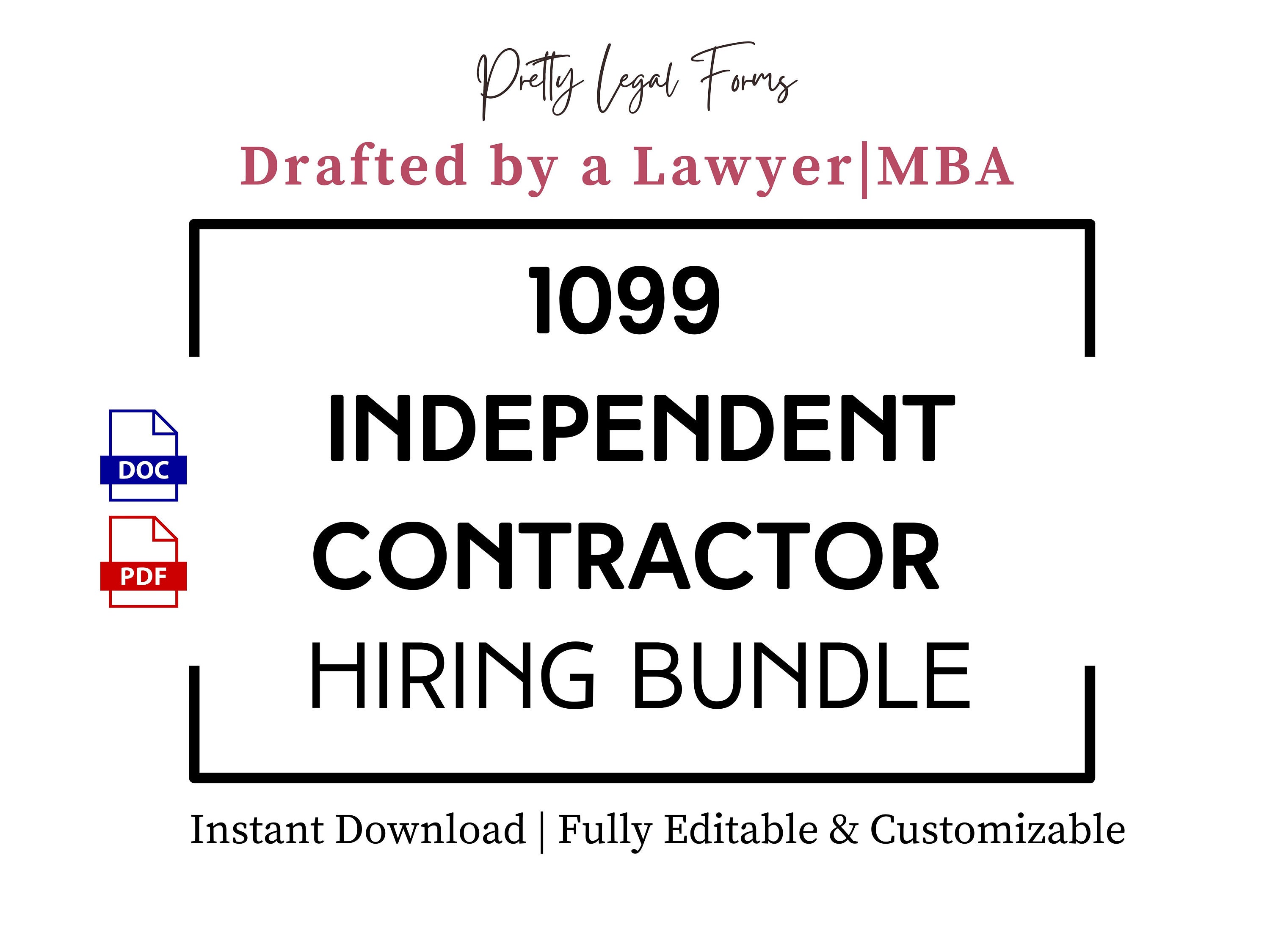 Independent Contractor Agreement 1099 Contract Template 1099 New Hire Form Bundle Contractor 1099 Employment Contract Legal Template
