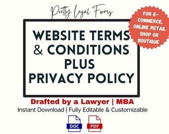 Website Terms and Conditions, Privacy Policy Template (PDF & Word)