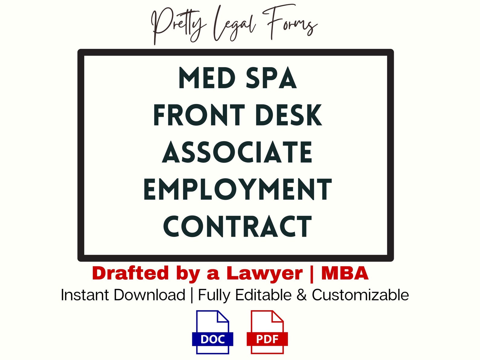 Medical Spa Front Desk Associate Employment Agreement Contract Template
