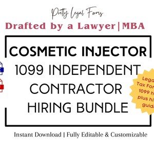Cosmetic Injector Contract Template Med Spa Independent Contractor Agreement Aesthetic Nurse Injector Template 1099 Medical Spa Forms