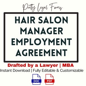 Friseur-Leiter Arbeitsvertrag Vorlage Friseur Salon-Mangement-Vereinbarung Arbeitsvertrag General Head of Hair