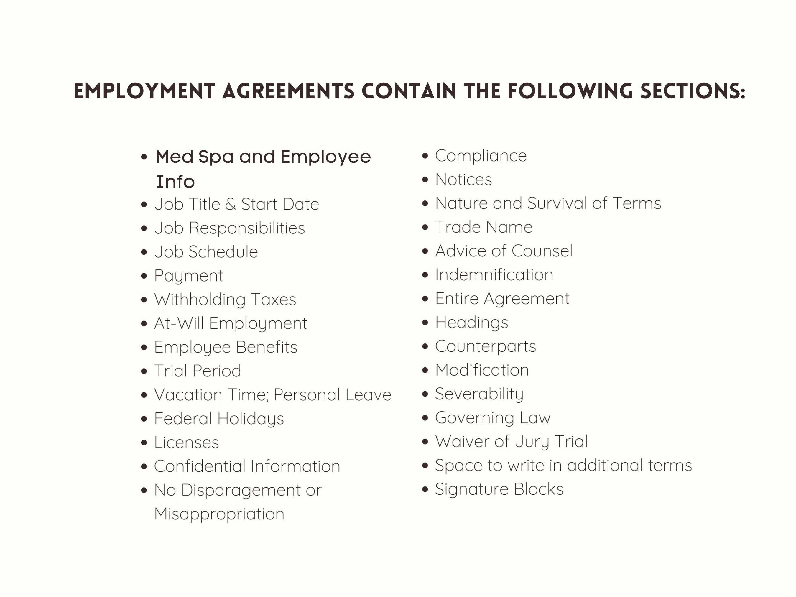 Medical Spa Contract Bundle Med Spa Hiring Employee 1099 Medical