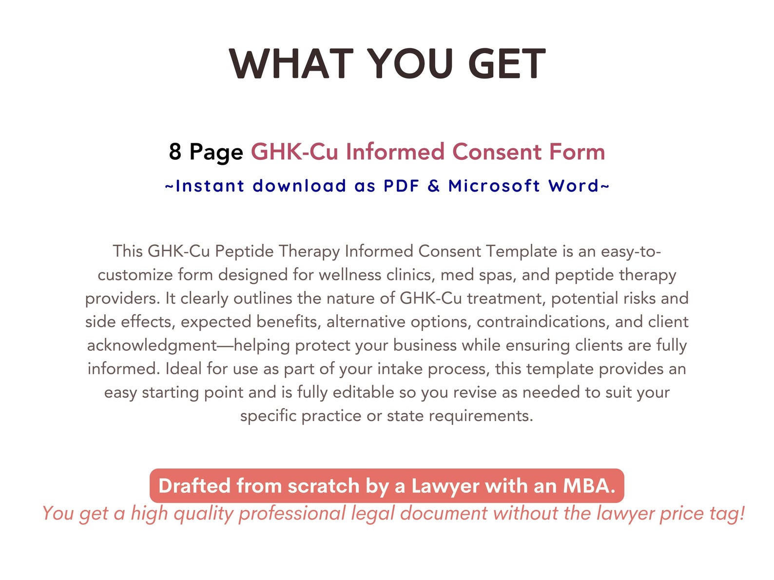 Ghk-cu Injection Informed Consent Template Peptide Therapy Consent Form ...