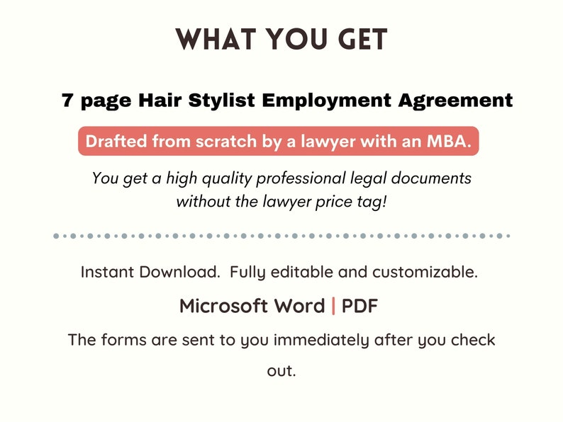 Hair Stylist Employment Contract Template Hair Salon Employee Agreement