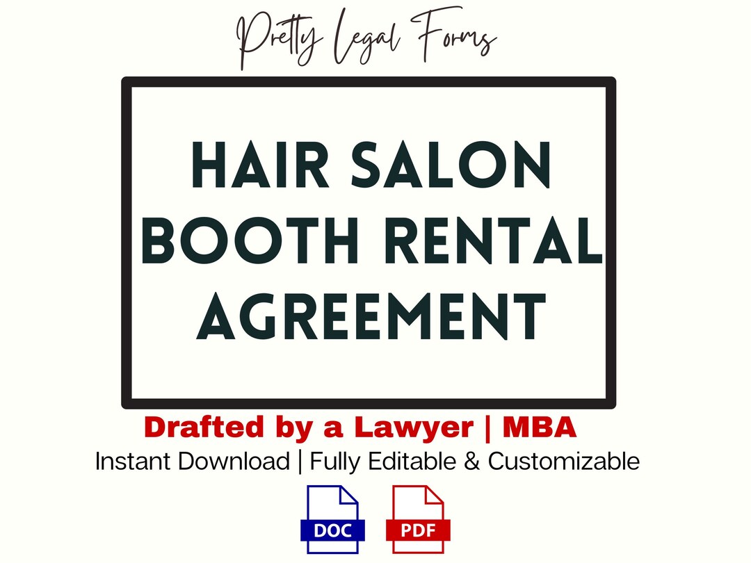 Salon Booth Rental Contract Template Hair Salon Booth Lease Agreement Salon Chair Rental Hair