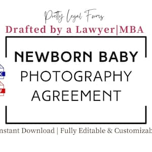 Contrato de fotografía de recién nacidos, modelo de contrato de fotografía de bebés, fotografía Fresh 48, formularios para fotógrafos, sesión de bebé recién nacido, formularios de fotografía