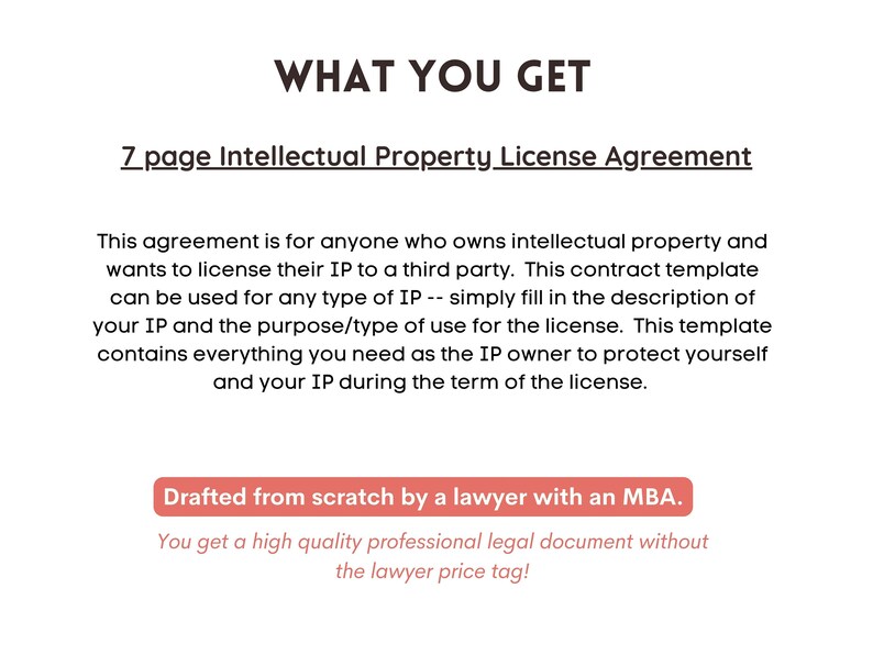 Intellectual Property License Agreement, IP Licensing Contract Template ...