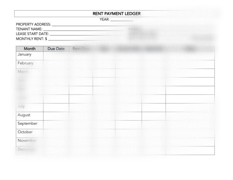 Rent Payment Ledger, Landlord Printable Rent Tracker, Instant Digital