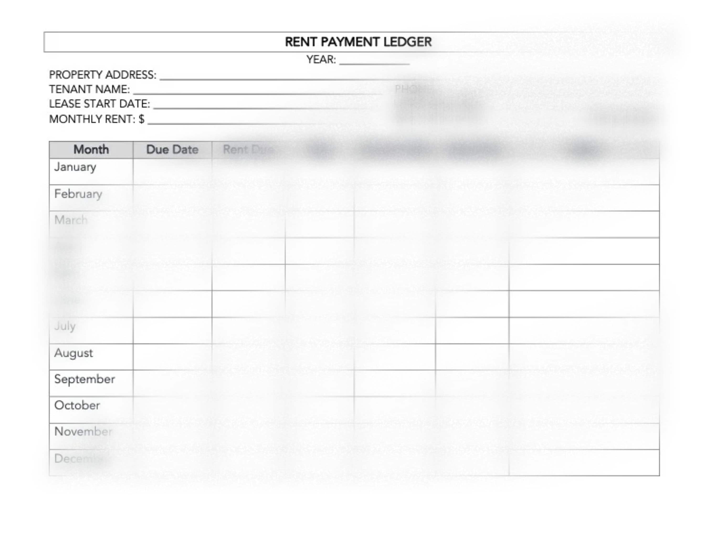 Rent Payment Ledger, Landlord Printable Rent Tracker, Instant Digital ...