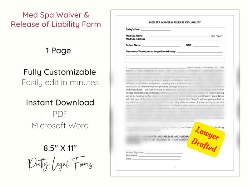 Med Spa Waiver and Release of Liability Medical Spa Client Waiver Form