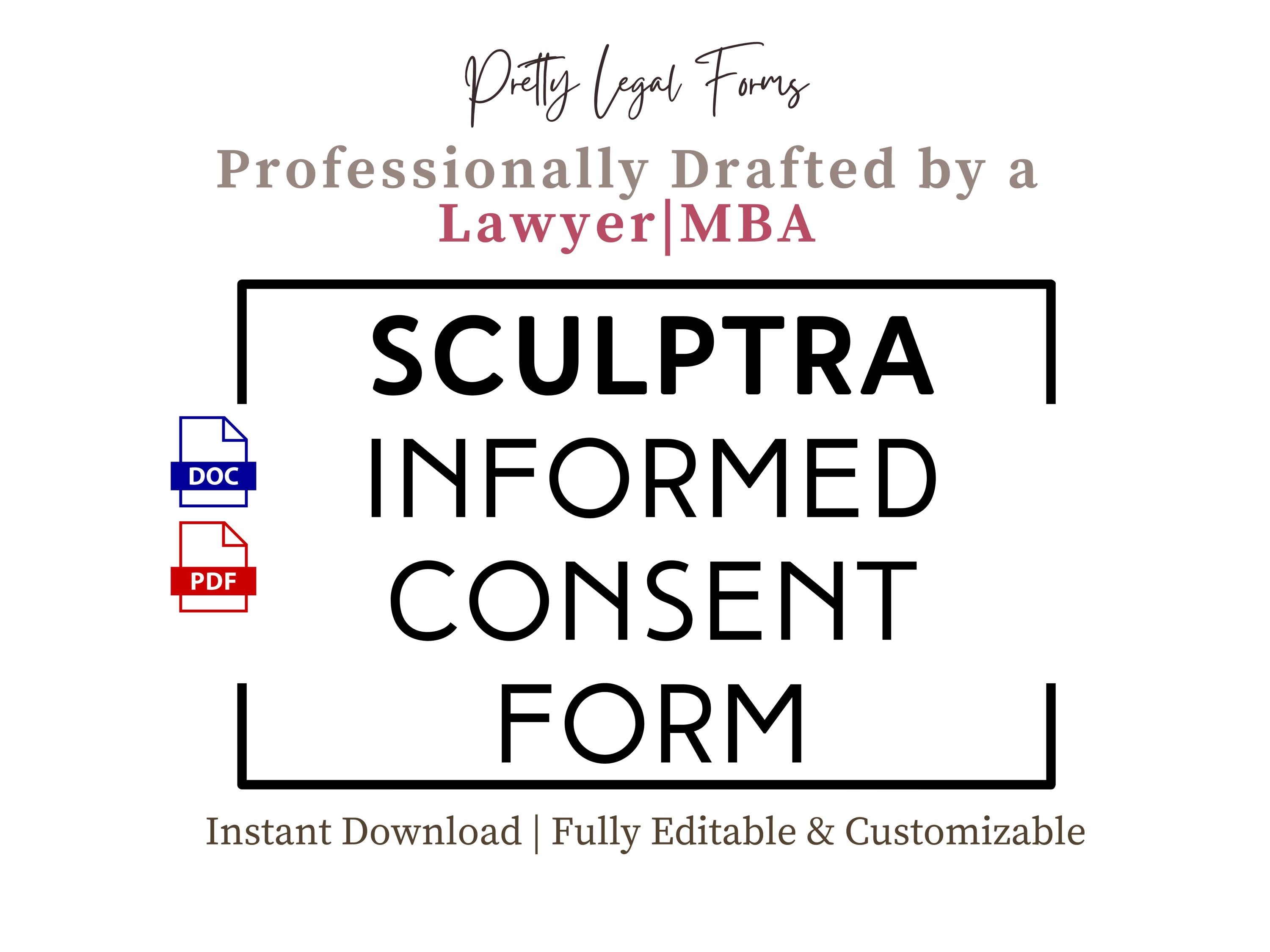 Sculptra Informed Consent Form Dermal Filler Consent Template Medical Spa Intake Forms Aesthetic Injectables Consent Nurse Injector Forms