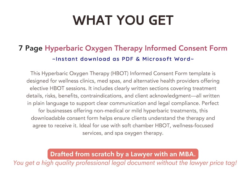 O2 Clinic Mc Form.pdf Hyperbaric Oxygen Therapy Consent Form HBOT Informed Consent Template ...