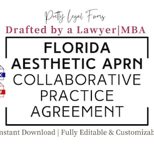 Florida APRN Accordo di pratica collaborativa, FL Protocollo collaborativo Infermiere estetico Professionista supervisore Contratto medico NP