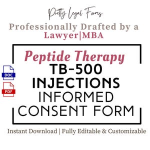 Tb Injection Form TB-500 Consent Form Peptide Therapy Informed Consent Template TB 500 ...