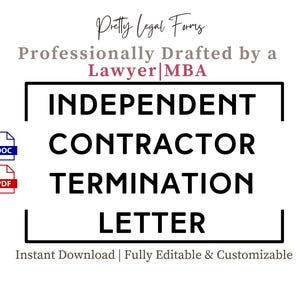 Independent Contractor Termination Letter Terminate Employment Letter Template  Job Termination Form End of Contract Notice HR Forms