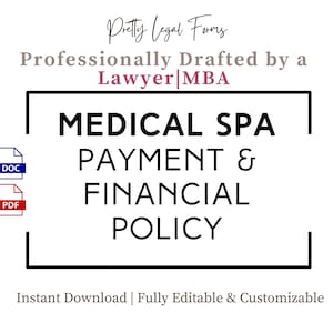 Política financiera de spa médico, políticas de spa médico, plantilla de política de pago de spa médico Plantilla de spa médico de tarjeta de crédito, plantilla de inyector de enfermera
